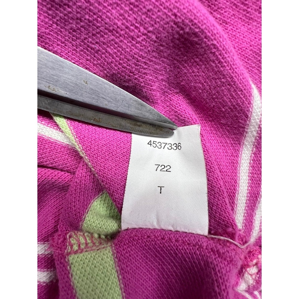 IZOD Striped Mens Polo Shirt XXL Pink 100% Cotton Short Sleeve Pique - Picture 5 of 9